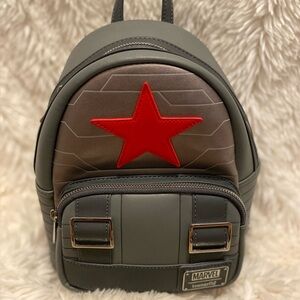 loungefly disney marvel winter soldier collectible backpack mini purse bag